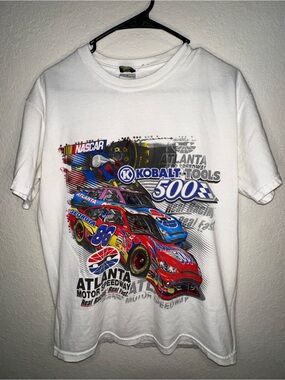 2008 Kobalt Tools 500 NASCAR front and back Graphic Tee - White with Red & Blue